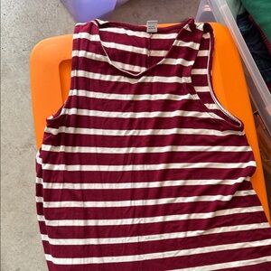 Striped Sleeveless Dress in Red and White